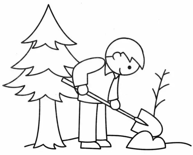 小学生植树节简笔画怎么画简单