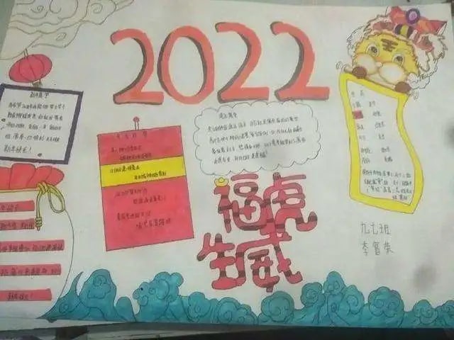 2022虎年春节手抄报模板简单又漂亮