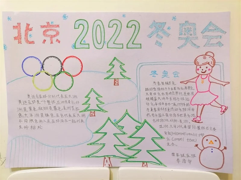 四五年级北京冬奥会手抄报图片