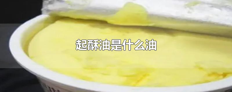 起酥油是什么油