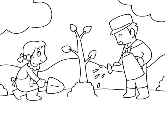 植树节儿童绘画简笔画怎么画
