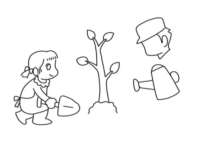 植树节儿童绘画简笔画怎么画