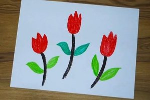 幼儿园妇女节花朵简笔画郁金香简单