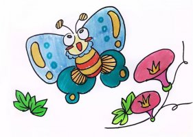 飞舞的蝴蝶儿童简笔画图片