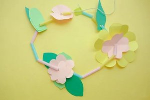 幼儿园环创主题墙手工制作花饰