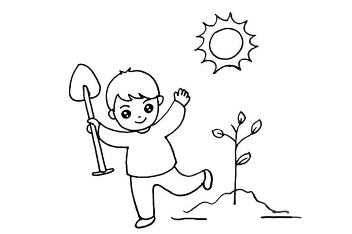 植树节儿童简笔画怎么画