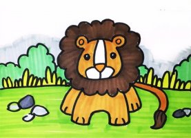 狮子儿童简笔画教程