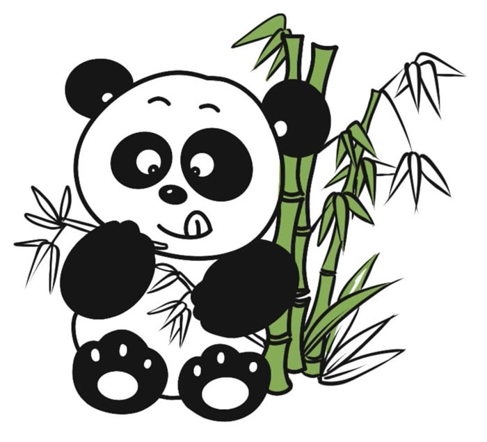 吃竹子的大熊猫简笔画图片怎么画