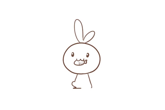 吃胡萝卜的可爱小兔子简笔画怎么画