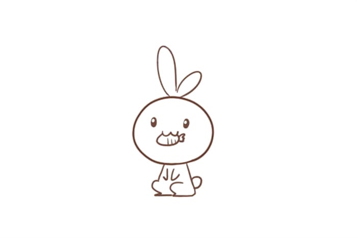 吃胡萝卜的可爱小兔子简笔画怎么画