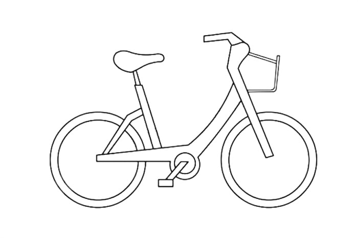 自行车儿童简笔画彩色图片