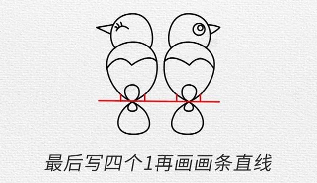 两只小鸟简笔画图片教程简单