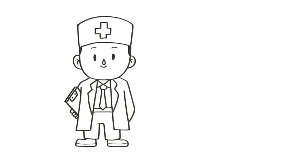 医生护士卡通简笔画教程