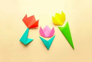 幼儿园母亲节手工制作郁金香的折法(3种)