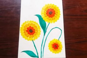 儿童创意手指画向日葵图片