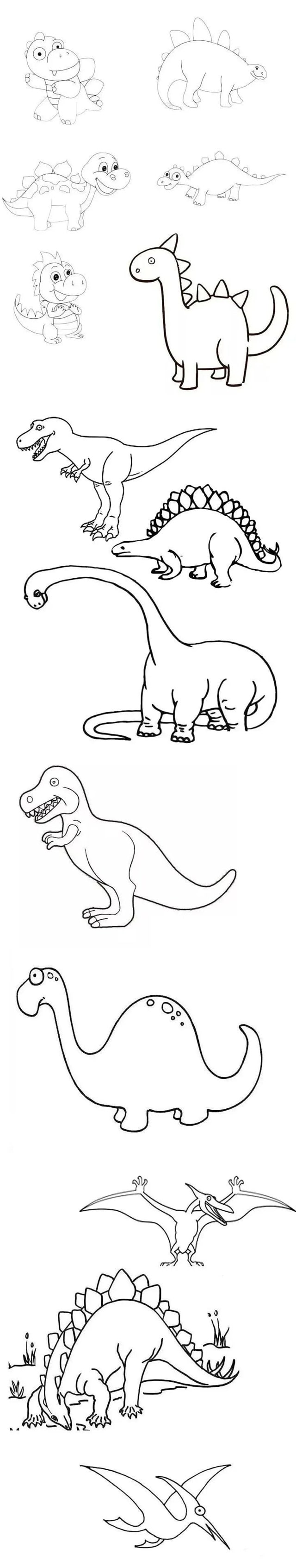 恐龙简笔画图片大全