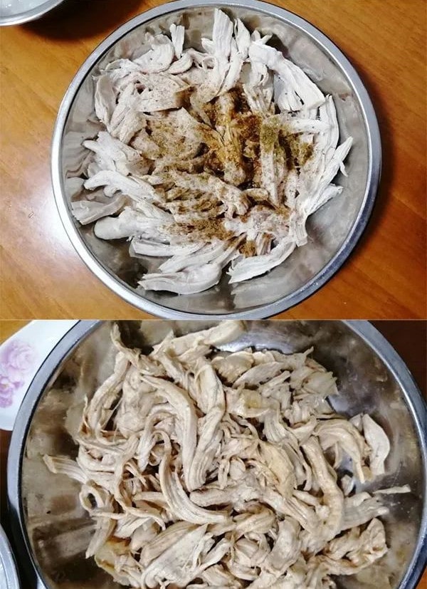 空气炸锅食谱麻辣鸡丝/鸡肉干