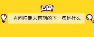 君问归期未有期的下一句是什么