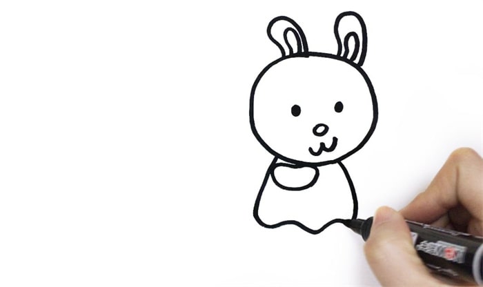 小白兔与小蜗牛儿童简笔画