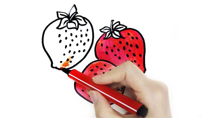 水果草莓简笔画图片教程