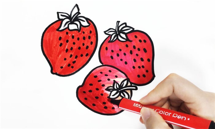 水果草莓简笔画图片教程