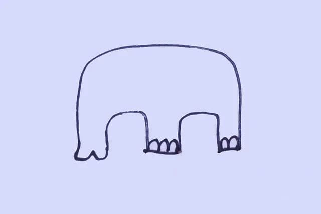 怎么教幼儿学画画：大象简笔画
