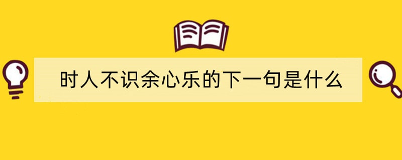 时人不识余心乐的下一句是什么