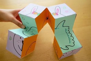 废物利用手工制作简单纸魔方玩具