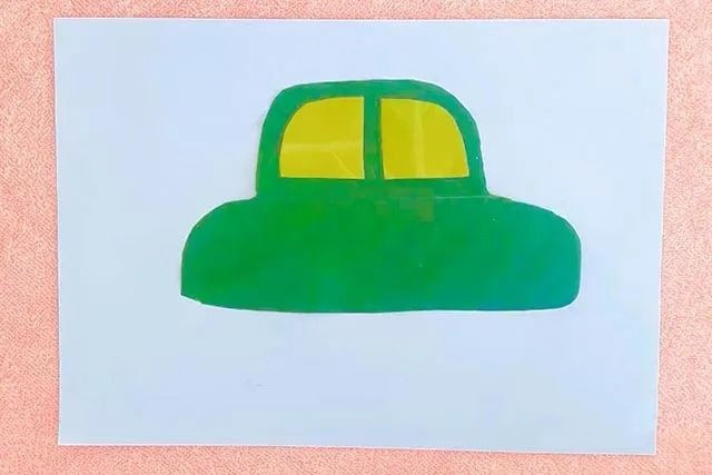 幼儿园树叶手工粘贴画汽车教程