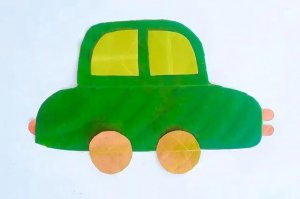 幼儿园树叶手工粘贴画汽车教程