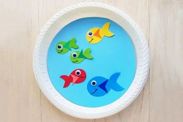纸盘创意手工制作鱼缸简单