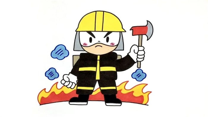 消防员简笔画教程图片