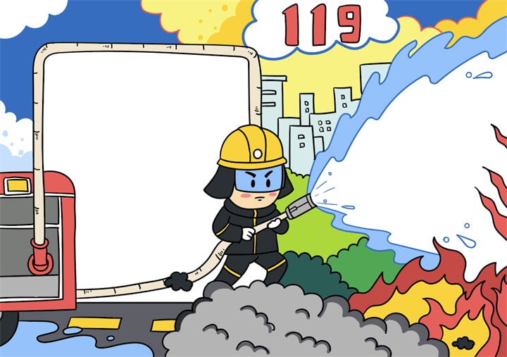 119消防安全手抄报图片教程