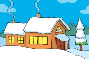 雪景房子简笔画图片教程