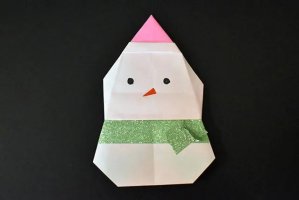 儿童折纸手工简单雪人