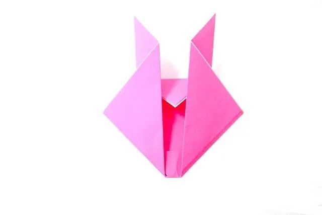 儿童折纸手工简单可爱兔子头装饰