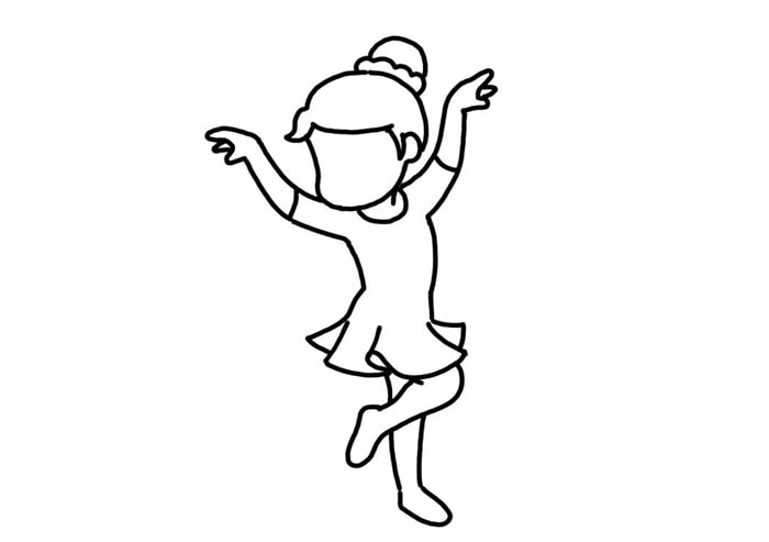 跳舞的小女孩简笔画图文步骤
