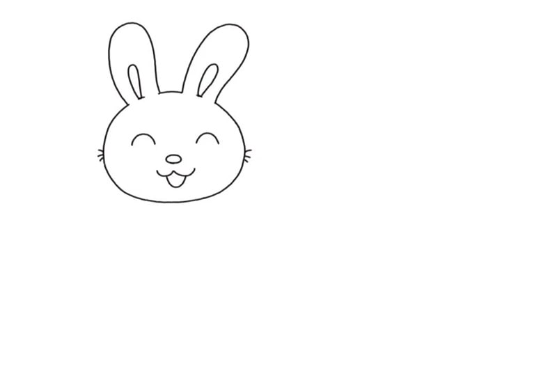 2023年兔子新年贺卡模板图片简笔画教程