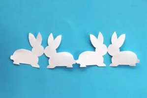 剪纸兔子：怎么剪纸连在一起的四只兔子(步骤图解)