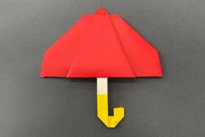 春天手工折纸漂亮的小雨伞简单(步骤图解)