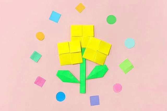 春天主题环创墙贴：折纸贴画油菜花和它的朋友们(步骤图解)