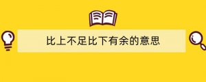 比上不足比下有余的意思