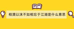 相濡以沫不如相忘于江湖是什么意思