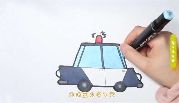 可爱帅气的警车简笔画图片教程