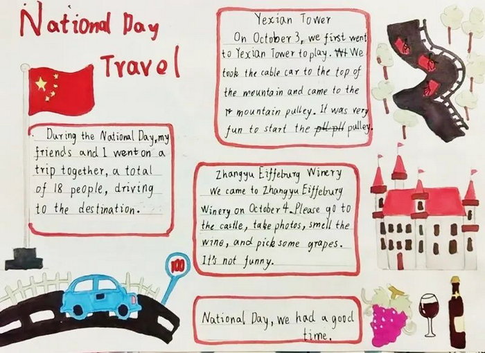 关于旅游的手抄报英语六年级