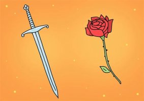 剑与玫瑰简笔画步骤图片
