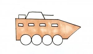 装甲车简笔画怎么画图片步骤