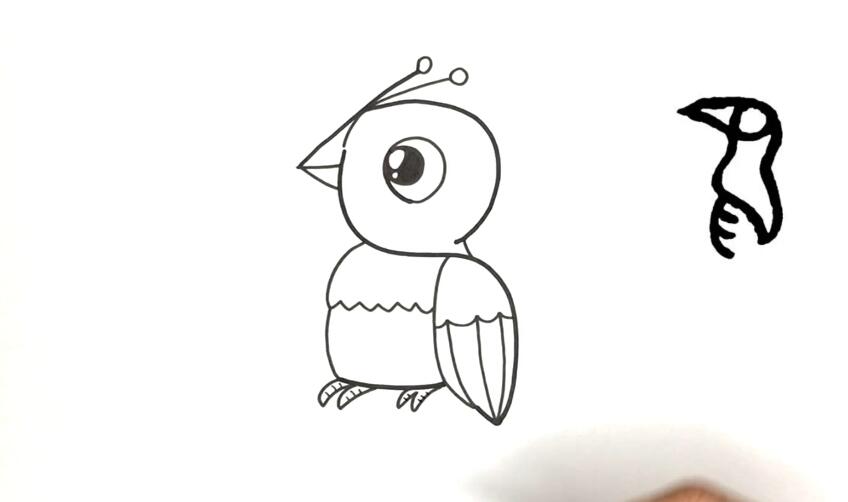 用鸟的象形字画可爱的鸟简笔画教程