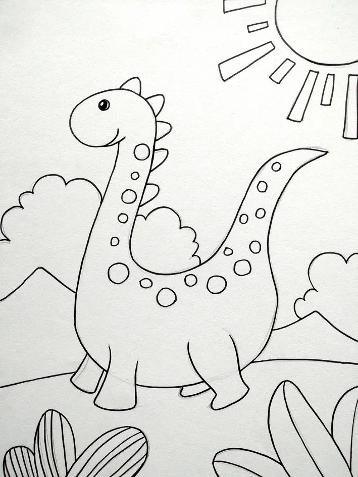 少儿美术课程《恐龙来了》