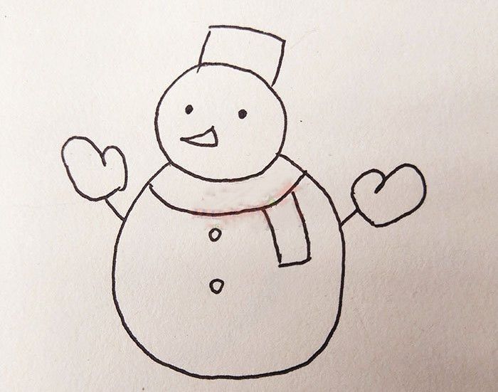 雪人怎么画好看又简单，冬天的雪人简笔画图片